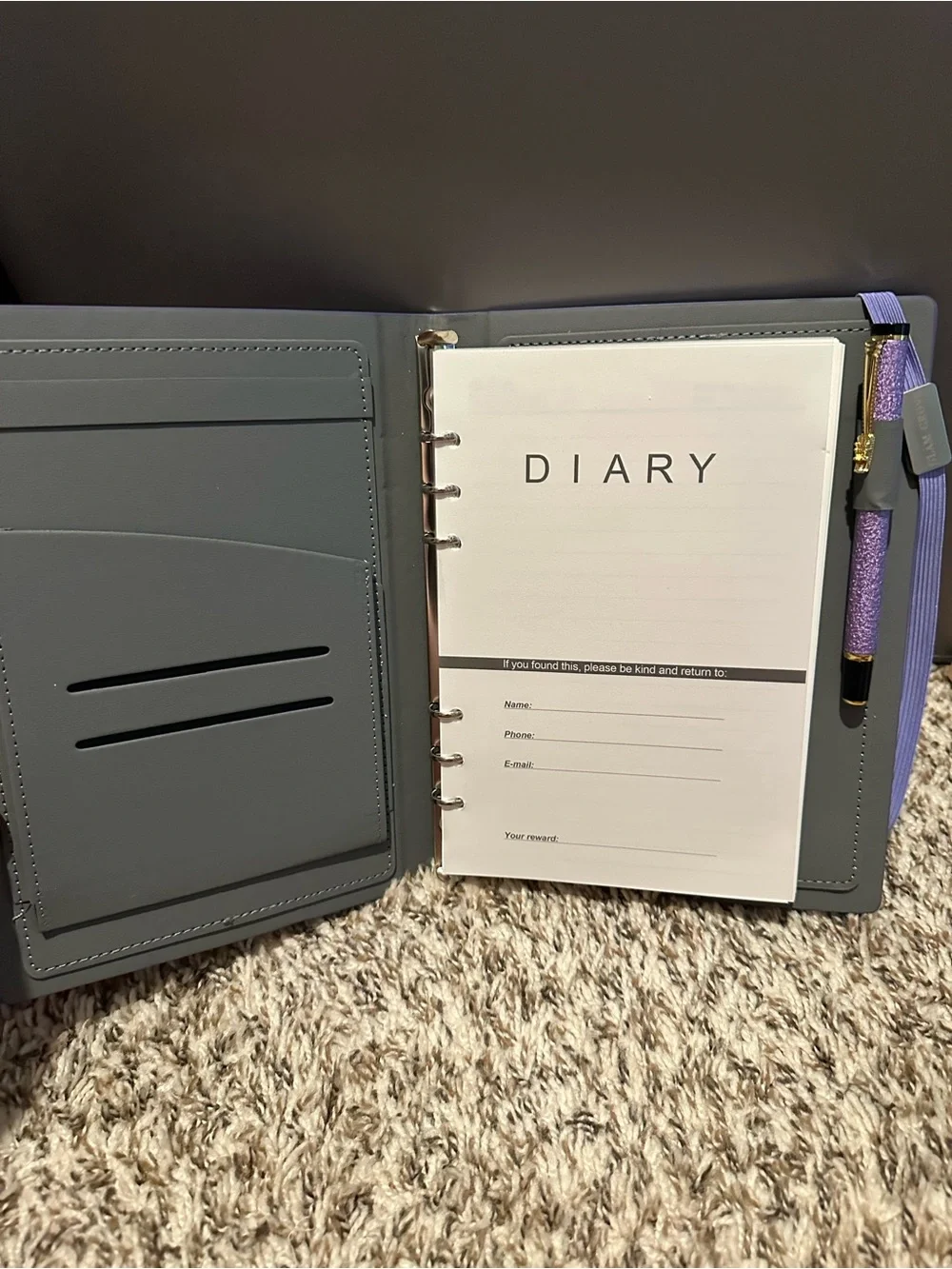 Purple Hardcover Notebook with Elastic Band